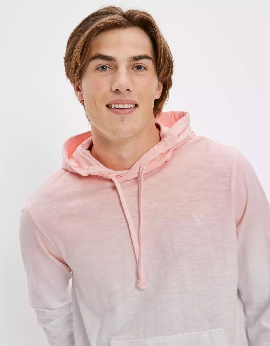 Sweat à Capuche American Eagle AE Super Soft Dip-Dye Rose Homme | SSR-61172295